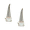 Melrose Modern Terra Cotta Gnome Figurine with Marble Finish (Set of 2)