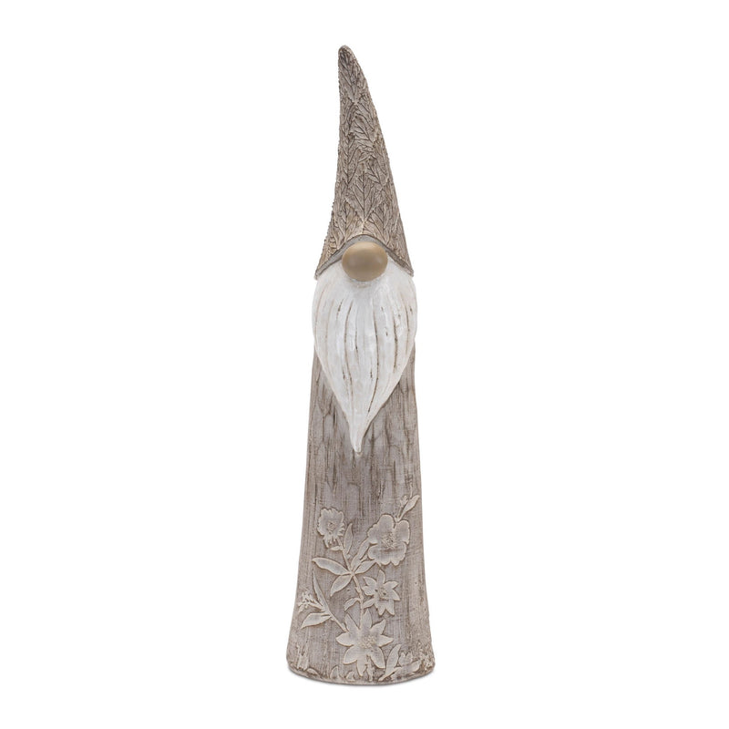 Melrose Floral and Leaf Carved Gnome (Set of 2)