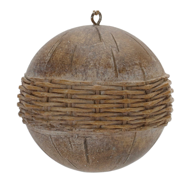 Wicker Pattern Ball Ornament (Set of 12)