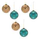 Melrose Geometric Glittered Glass Ball Ornament (Set of 6)