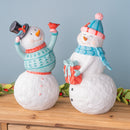 Melrose Whimsical Snowman Figurine (Set of 2)