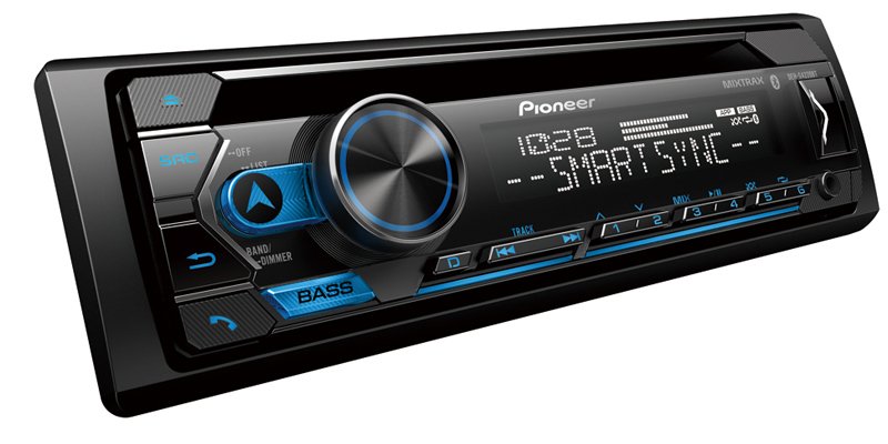 Pioneer DEH-S4220BT Single-DIN CD Receiver with Bluetooth and Smart Sync App