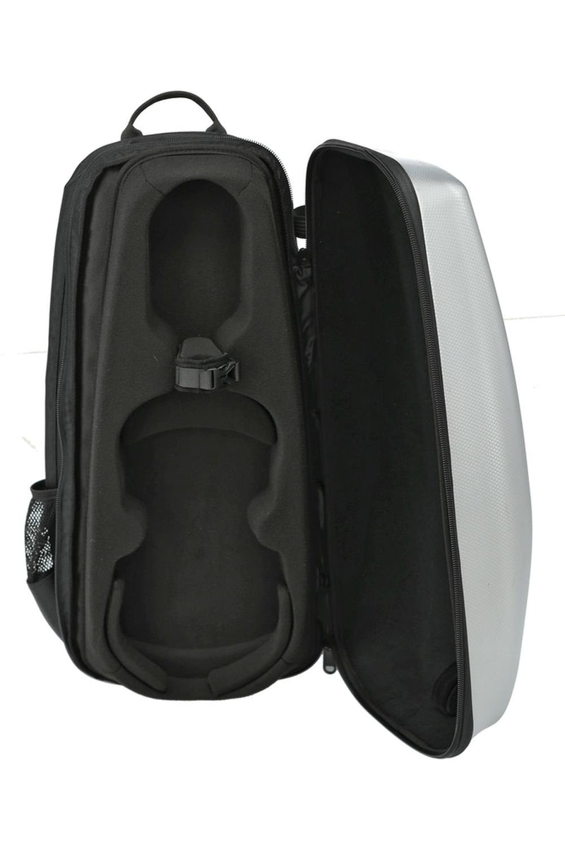 GEWA Space Bag Violin 4/4 - 3/4 Size Backpack - w/ Bow Case - Glacier Silver