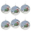 Melrose Glass Santa Ski Patrol Disc Ornament (Set of 6)