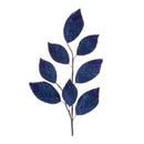 Melrose Navy Magnolia Leaf Spray with Bead Accent (Set of 6)