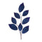 Melrose Navy Magnolia Leaf Spray with Bead Accent (Set of 6)