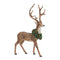 Melrose Holiday Standing Deer Figurine with Wreath Accent (Set of 2)