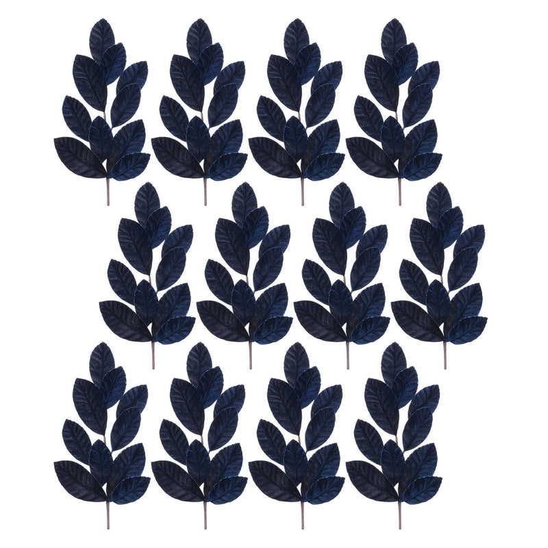 Melrose Glittered Magnolia Leaf Spray (Set of 12)
