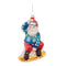 Melrose Glass Snowboarding Santa Ornament (Set of 6)