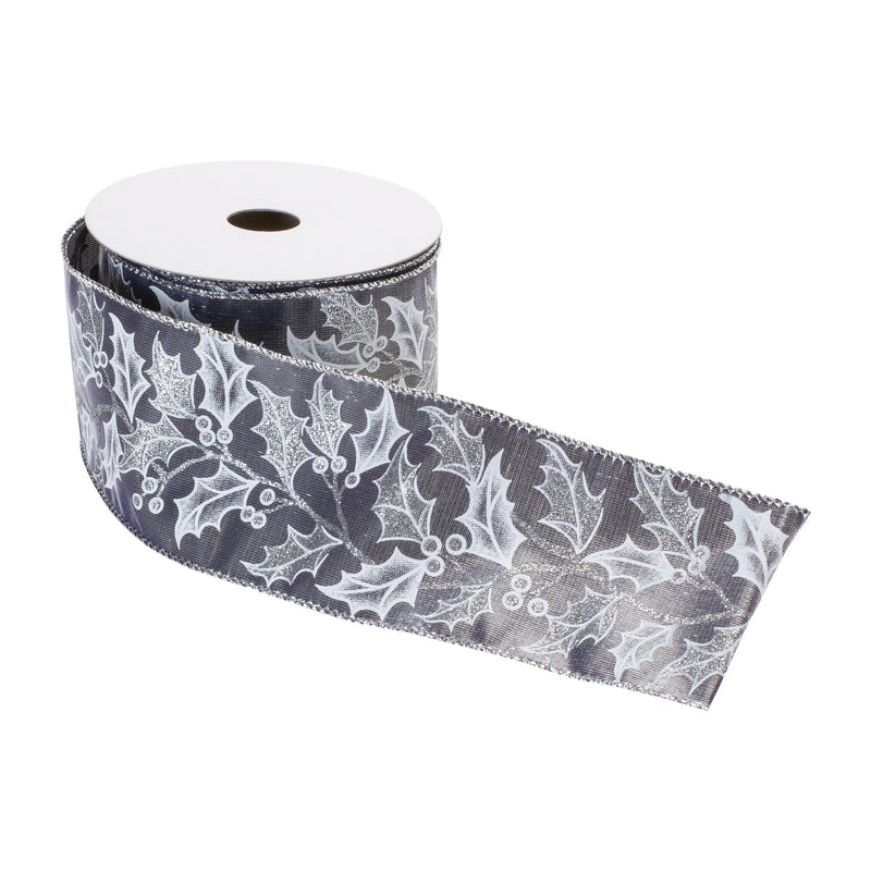 Melrose Holly Leaf Holiday Ribbon (Set of 2)