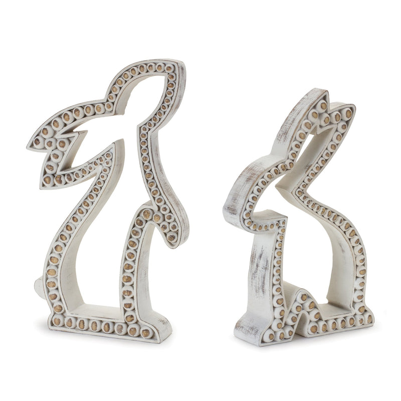 Beaded Rabbit Outline Décor (Set of 2)