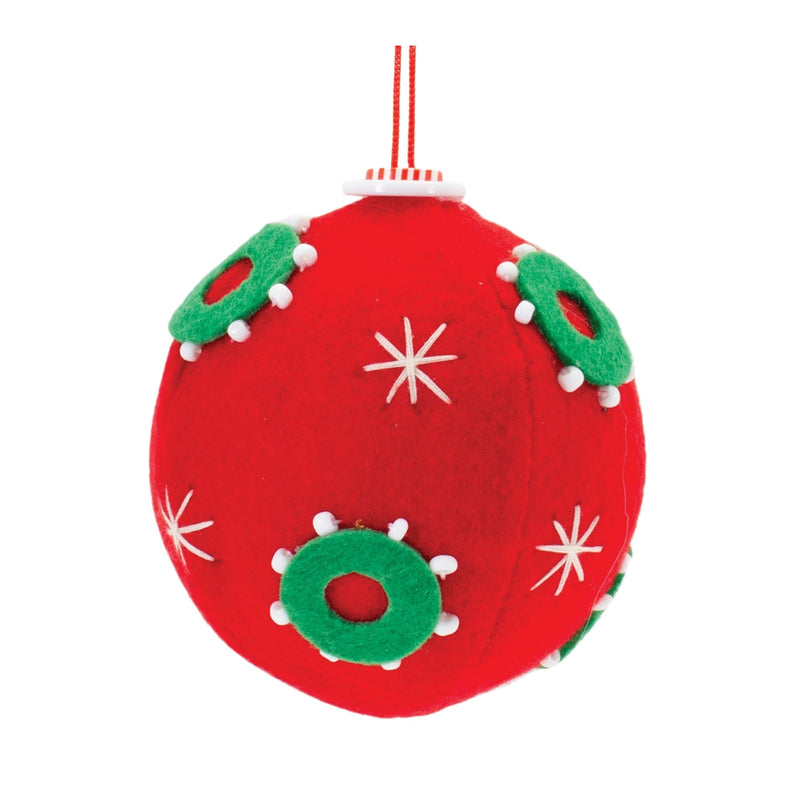 Melrose Whimsical Fabric Ball Ornament (Set of 12)