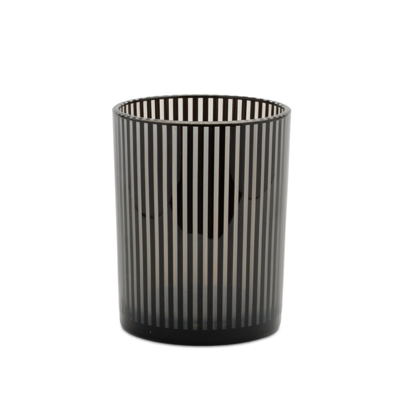 Melrose Srtiped Glass Candle Holder (Set of 2)