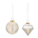 Champagne Crackle Glass Ornament (Set of 6)