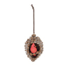 Melrose Frosted Pine Cone Cardinal Ornament (Set of 6)