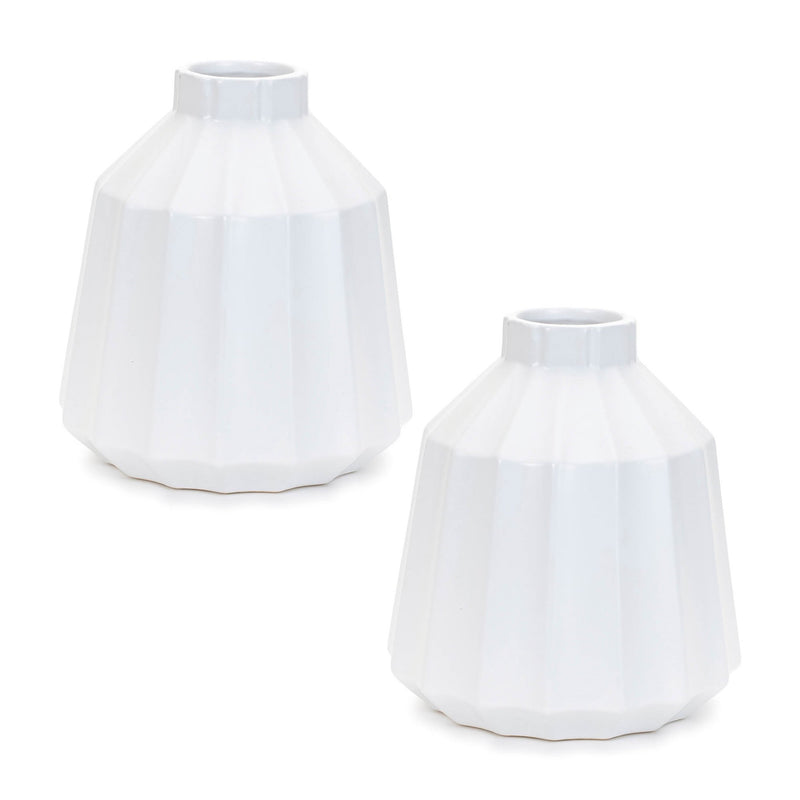 Melrose Ribbed Ceramic Vase (Set of 2)