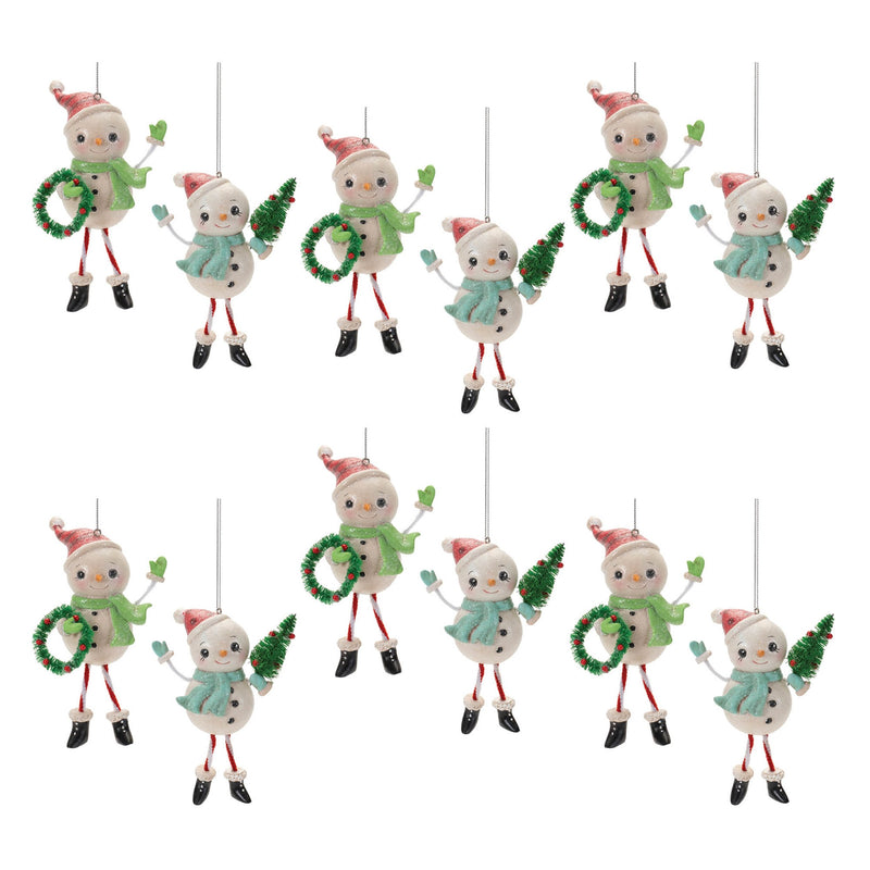 Melrose Nostalgic Snowman Ornament (Set of 12)