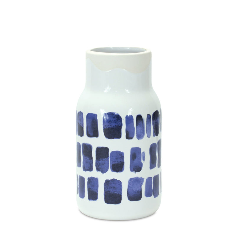 Melrose Two-Tone Tie Dye Design Ceramic Vase (Set of 2)