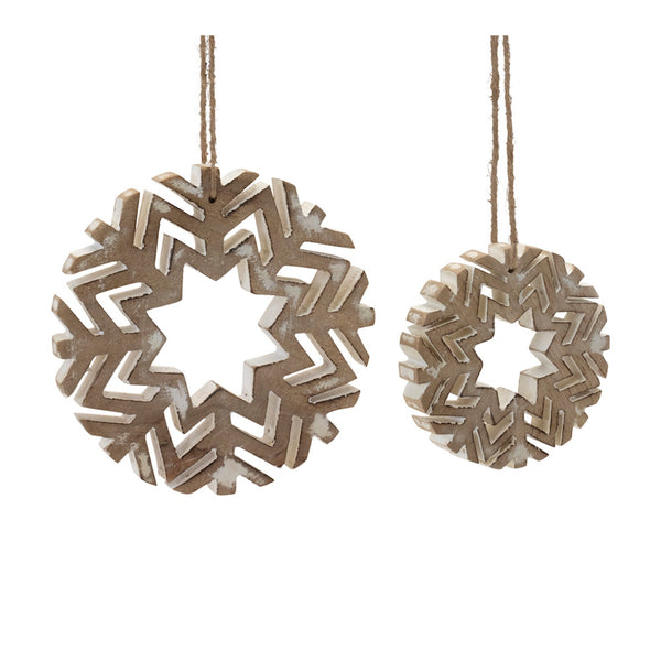 Cut-Out Wood Snowflake Ornament (Set of 12)