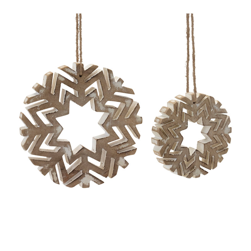 Cut-Out Wood Snowflake Ornament (Set of 12)