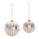 Metallic Ribbed Glass Ball Ornament (Set of 6)