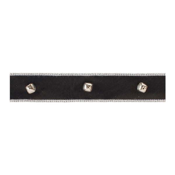 Melrose Jingle Bell Faux Leather Wired Ribbon 1.5" x 5yds.