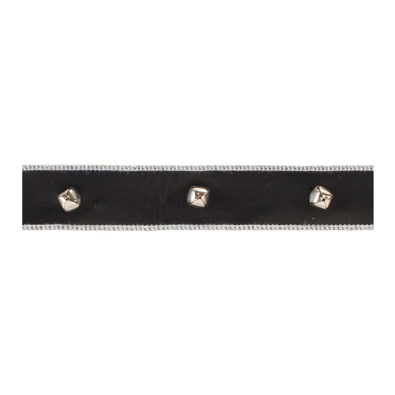 Melrose Jingle Bell Faux Leather Wired Ribbon 1.5" x 5yds.