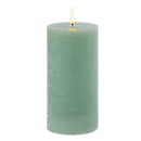 Melrose FIA Wick Green Pillar Candle (Set of 2)
