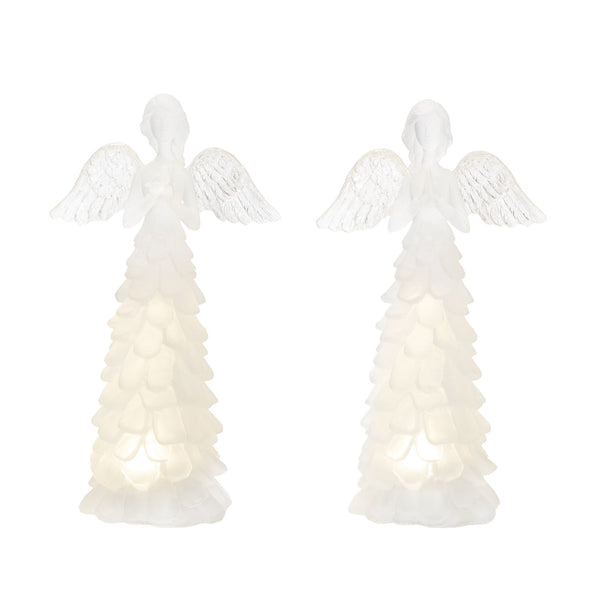 Melrose LED Frosted Angel Figurine (Set of 2)