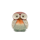 Melrose Terra Cotta Owl Figurine with Glazed Accents (Set of 4) Multicolor Terra