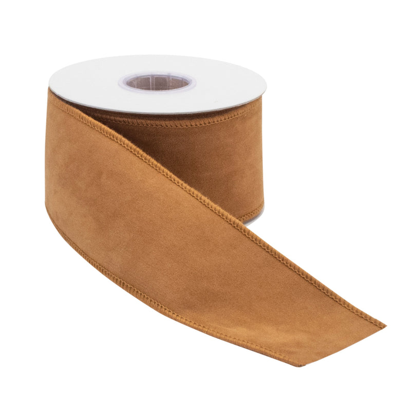 Melrose Burnt Orange Polyester Wired Ribbon (Set of 2)