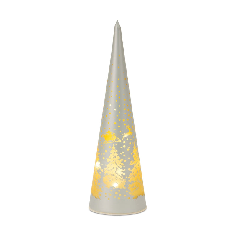 Melrose LED Frosted Glass Tree Decor (Set of 2)