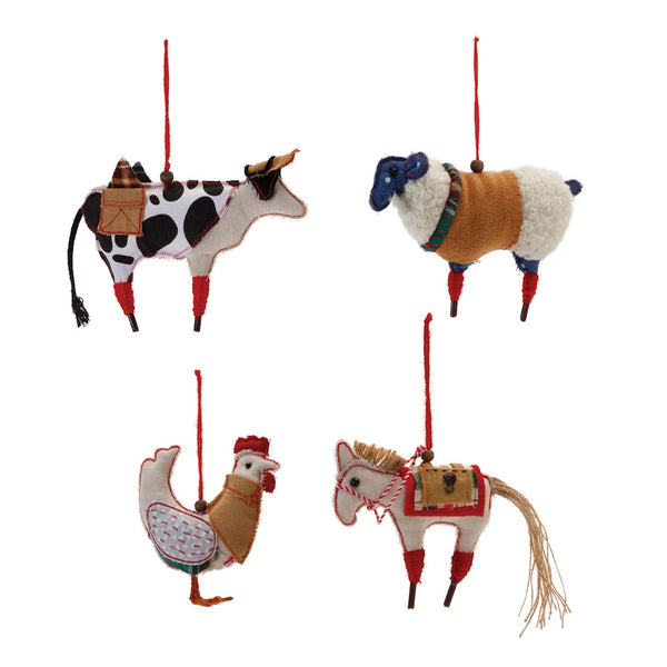 Vintage Craft Farm Animal Ornament (Set of 12)