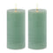 Melrose FIA Wick Green Pillar Candle (Set of 2)