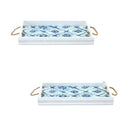 Melrose Wooden Tie-Dye Design Tray (Set of 2)