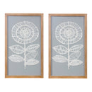 Melrose Framed Paper Mache Flower Wall Art, Modern, Wood