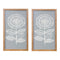 Melrose Framed Paper Mache Flower Wall Art, Modern, Wood