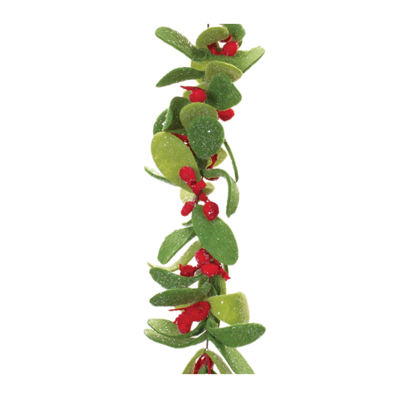 Melrose Fabric Mistletoe String Garland (Set of 2)