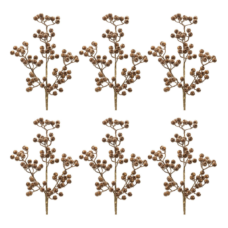 Melrose Beaded Berry Spray (Set of 6)