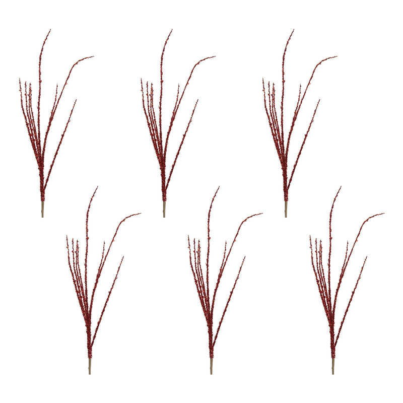 Melrose Red Tinsel Branch (Set of 6)