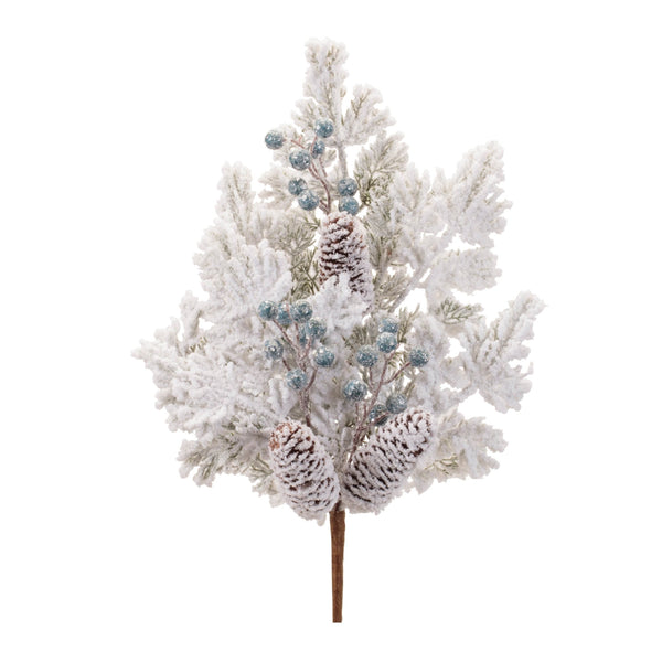 Melrose Flocked Pine Berry Spray (Set of 2)
