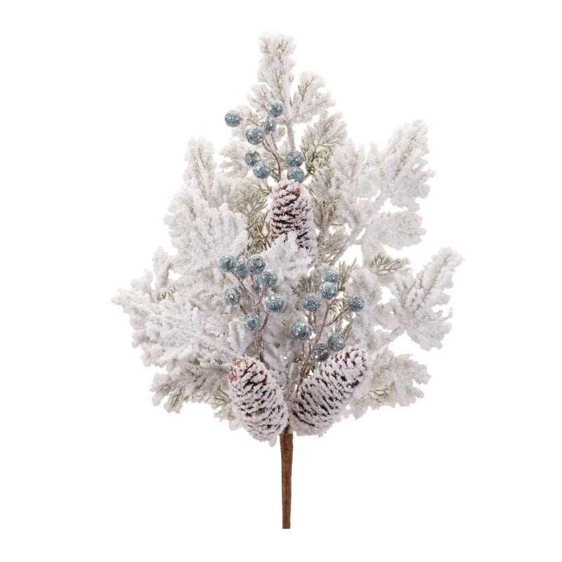 Melrose Flocked Pine Berry Spray (Set of 2)