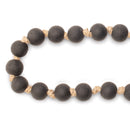 Melrose Modern Matte Black Bead Garland – Set of 2