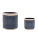 Melrose Ceramic Mandala Pattern Planter Set of 2 Planter, Ceramic