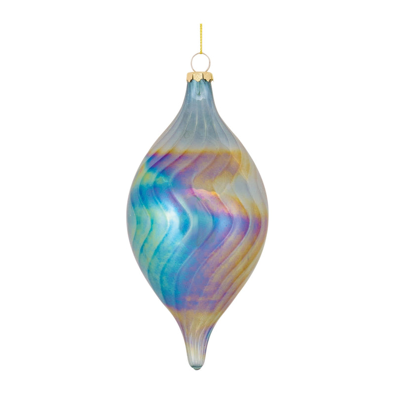 Irredescent Glass Swirl Ornament (Set of 6)