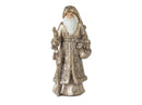 Stone Woodland Santa with Gold Finish (Set of 3)