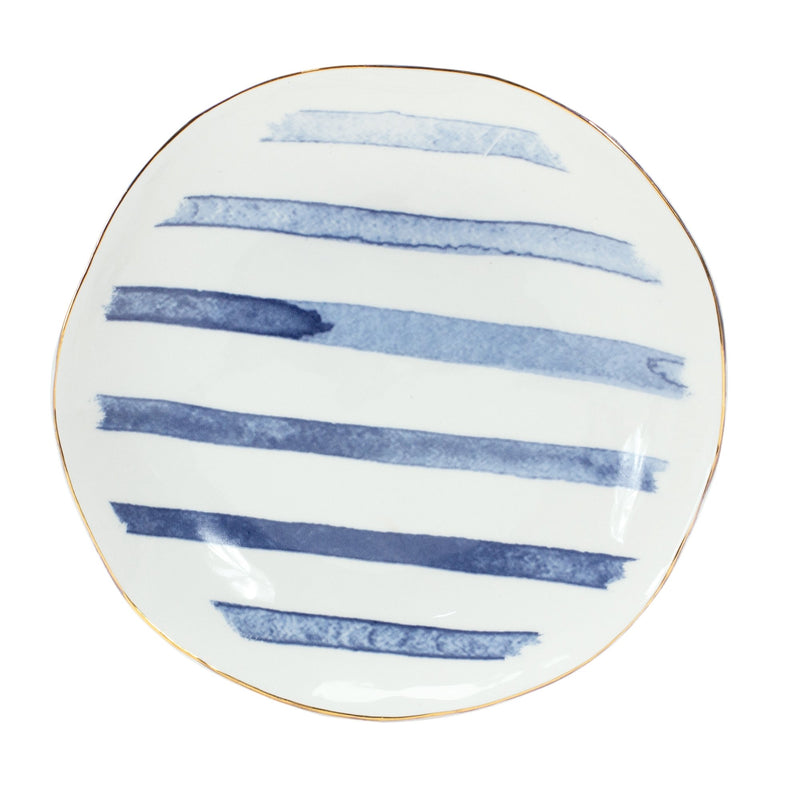 Melrose Coastal Tie-Dye Design Ceramic Plate (Set of 4)