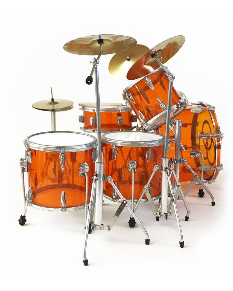 Axe Heaven Vistalite Transparent Amber Led Zeppelin Miniature Drum Set - New Open Box