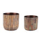 Melrose Round Wooden Planter Set of 2 Planter