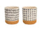 Melrose Geometric Patterned Pot with Terra Cotta Accent Set of 4 Planter